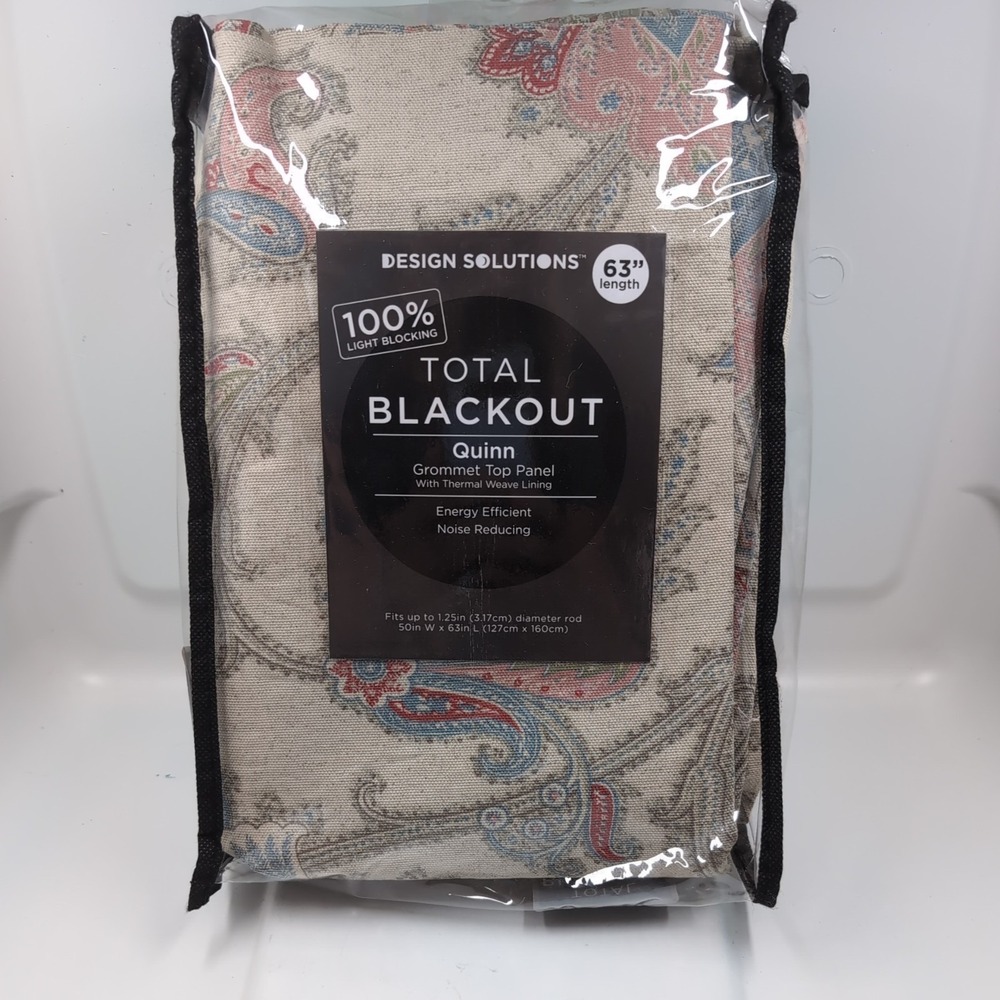 Design Solutions Total Blackout Quinn Grommet Panel 50"X 84" Paisley